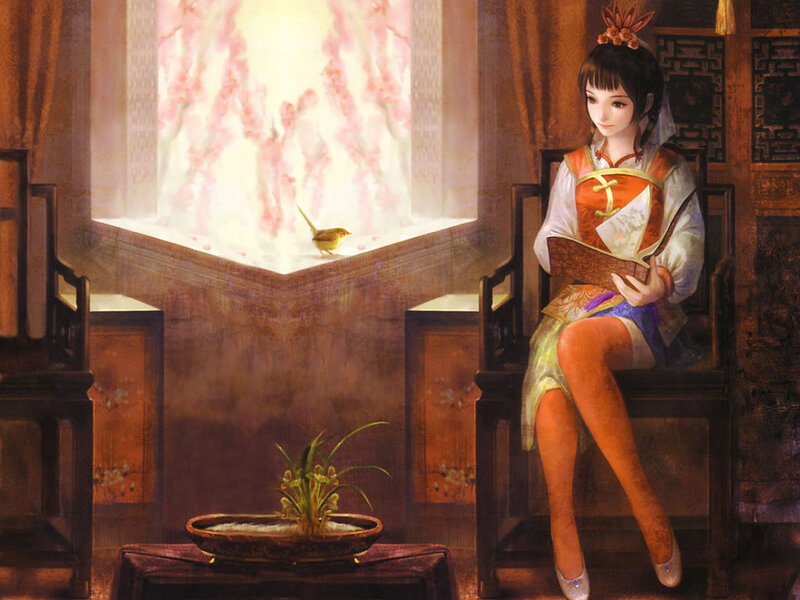 Woman reading by a window