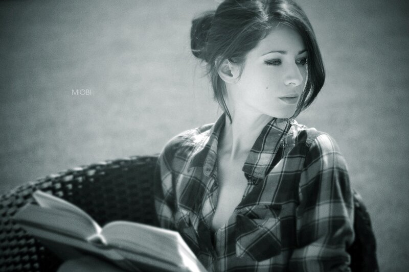 woman reading in a chair