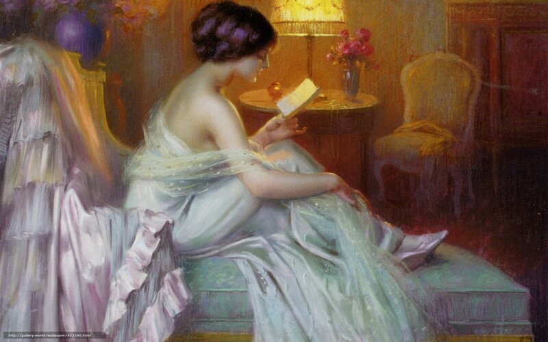 Woman reading in a dimly lit room