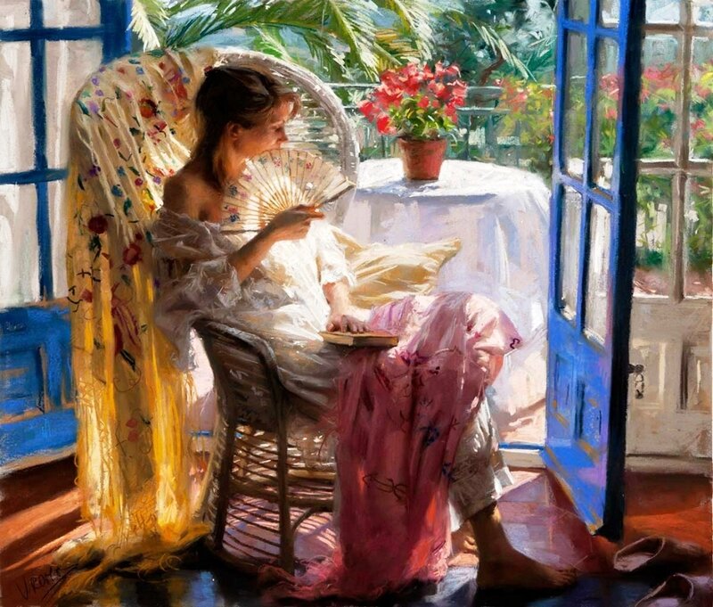 Woman Reading in Chair — Yellow