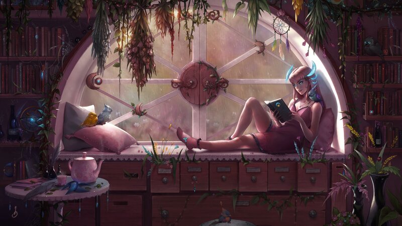 Woman Reading in Window