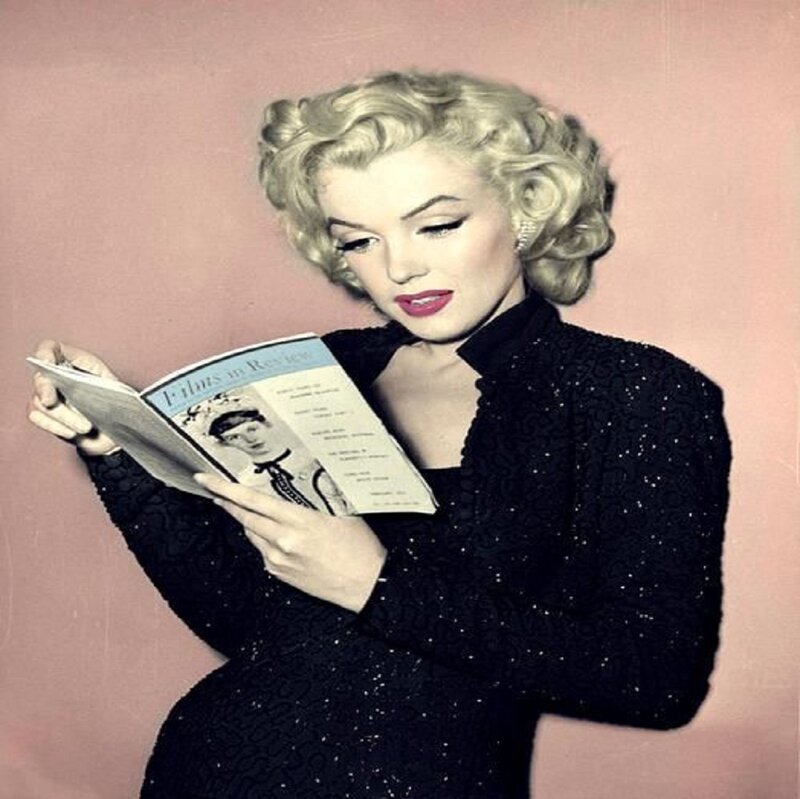 Woman Reading Magazine — Black, Calm