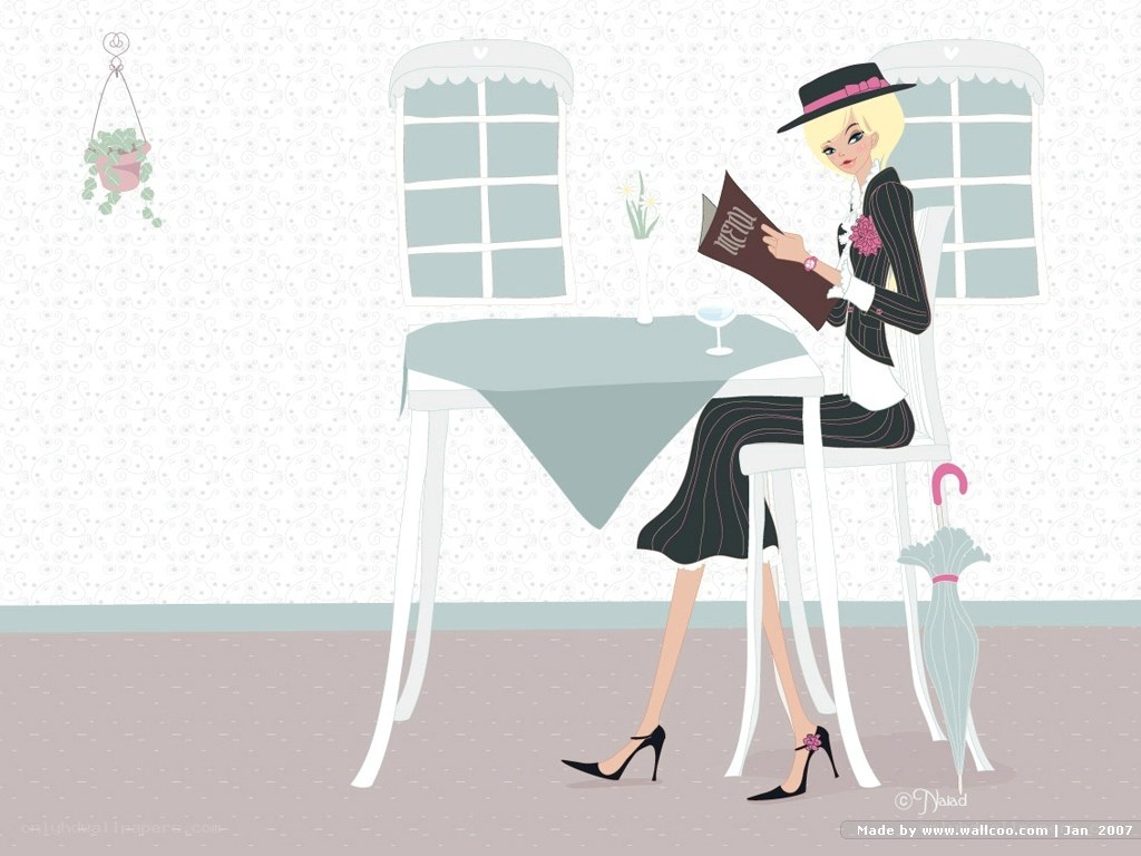 woman reading menu at cafe