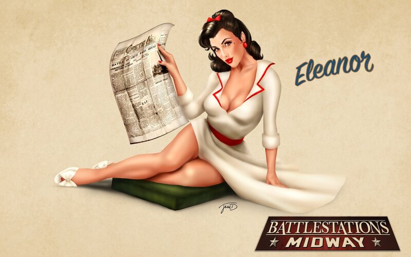 Woman Reading Newspaper — White, Relaxed, Illustration, Dress