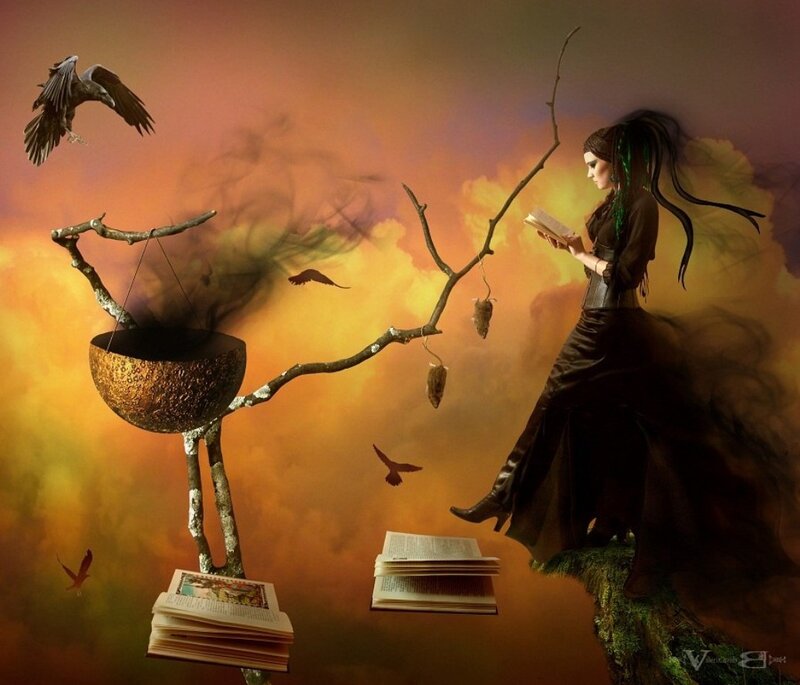 Woman Reading on a Branch