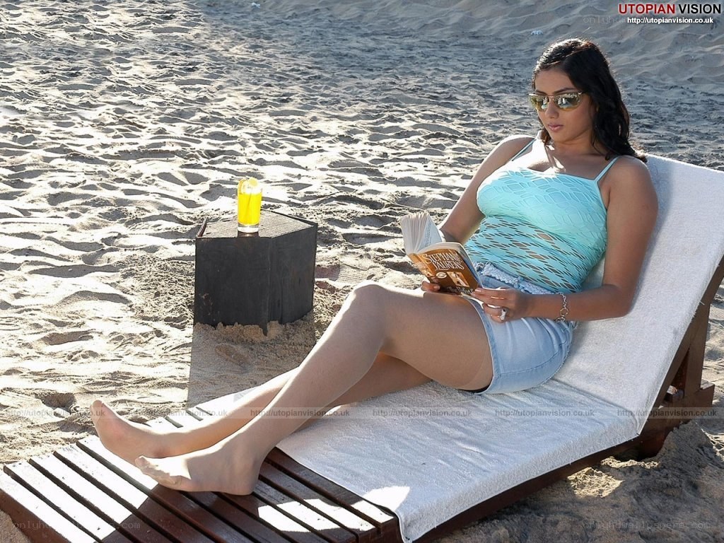 Woman reading on beach