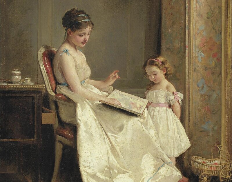 Woman Reading to Child