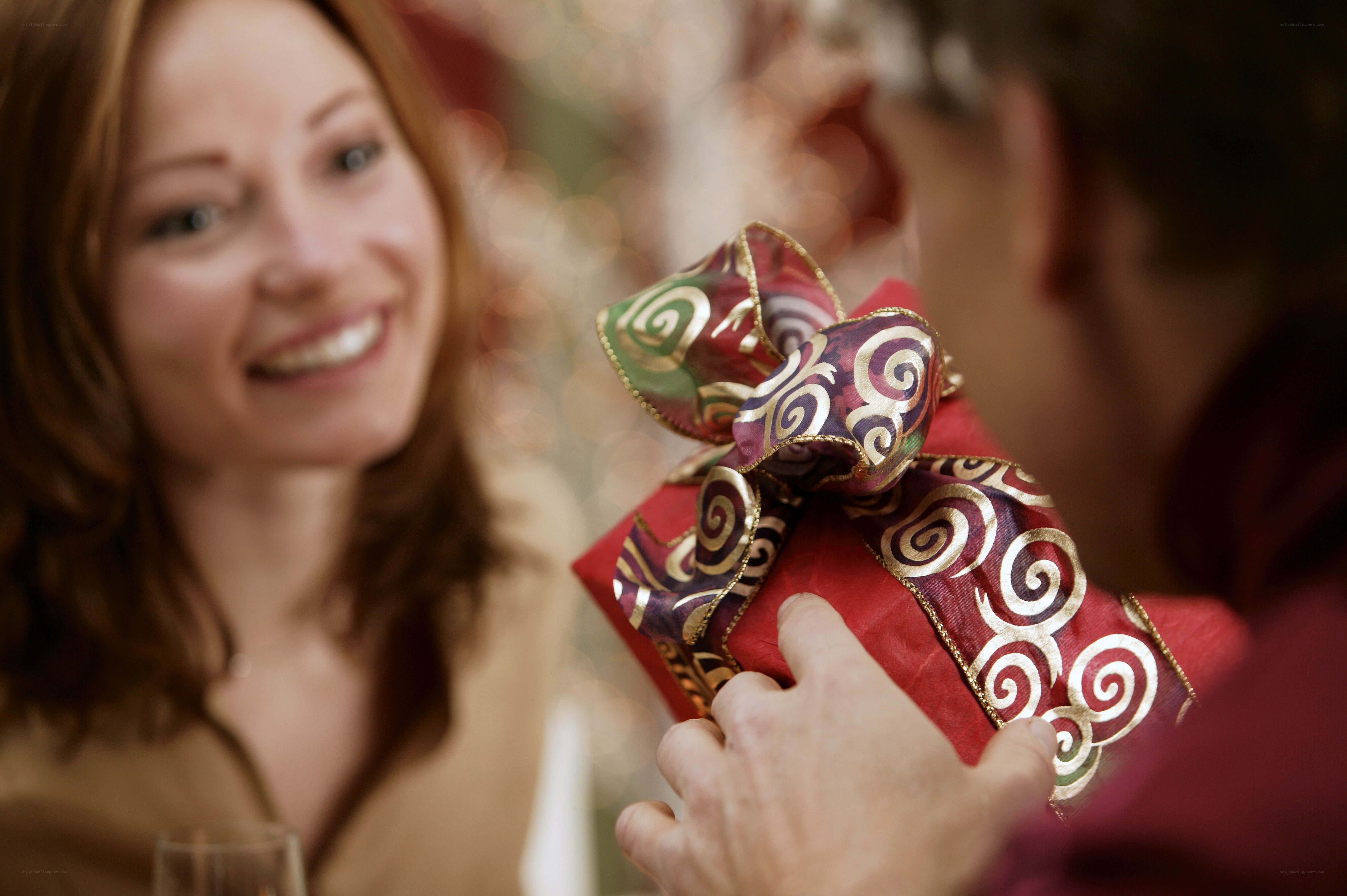 woman receiving gift