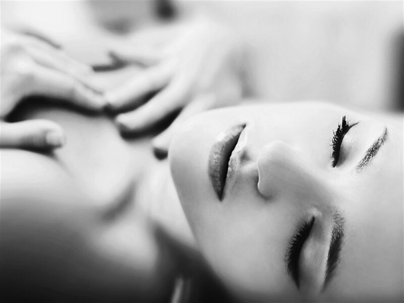 Woman Receiving Massage — Black, Calm