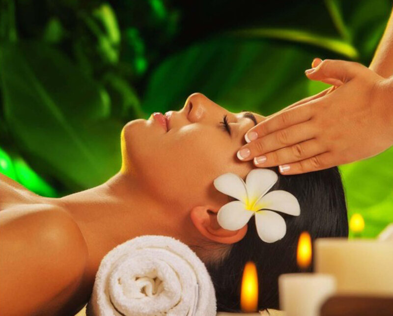 Woman Receiving Massage — Green, Serene