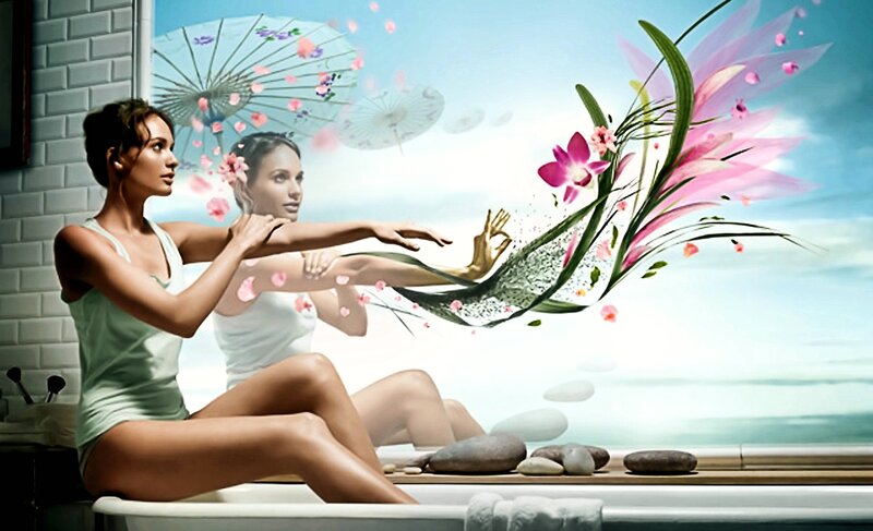 Woman Receiving Massage — Pink