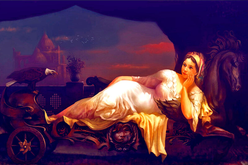 Woman Reclining on Carriage