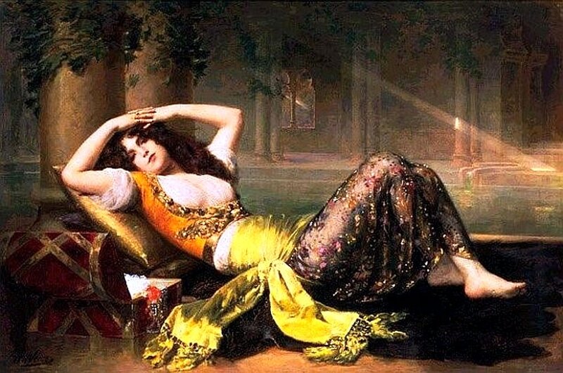 Woman Reclining on Cushion