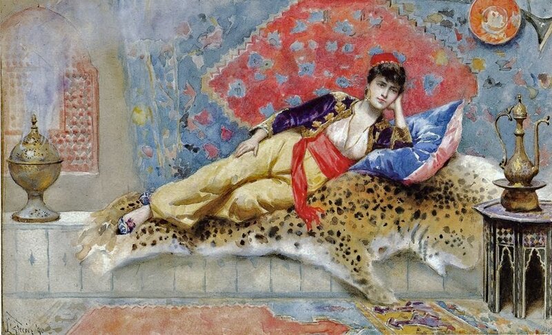 Woman Reclining on Leopard Skin