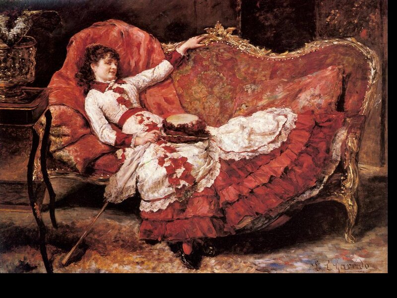 Woman Reclining on Sofa