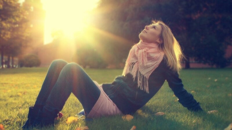 woman relaxing in park