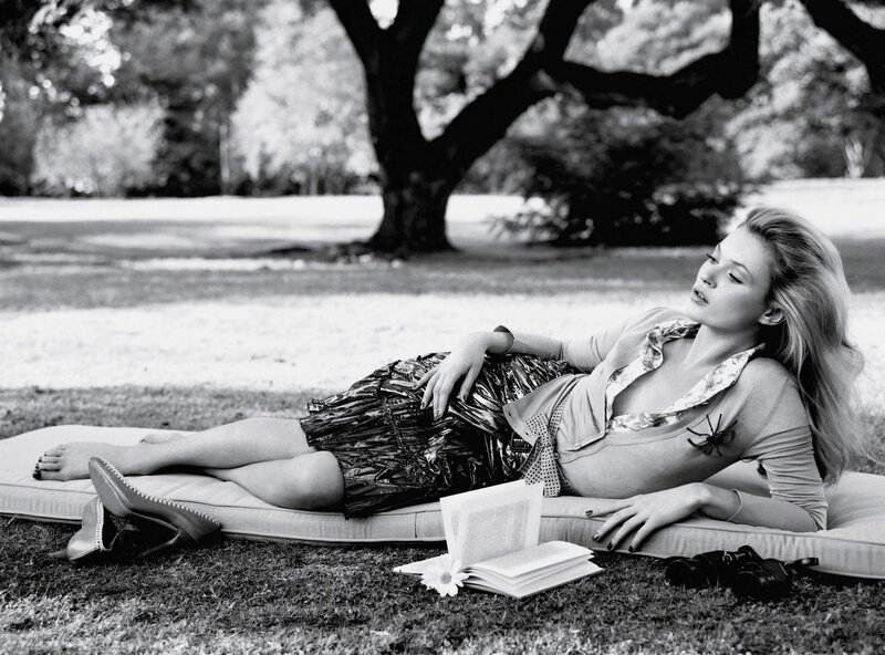 Woman relaxing on a blanket