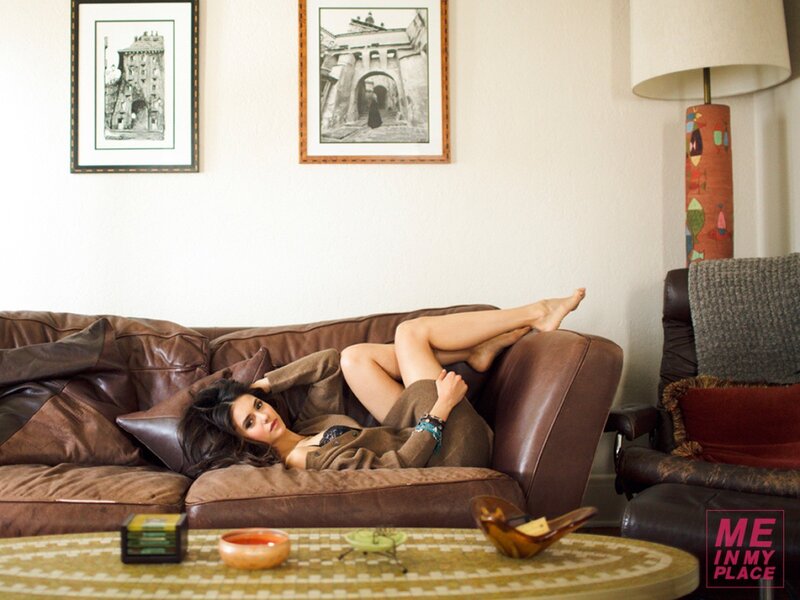 woman relaxing on a couch