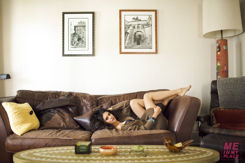 woman relaxing on a couch
