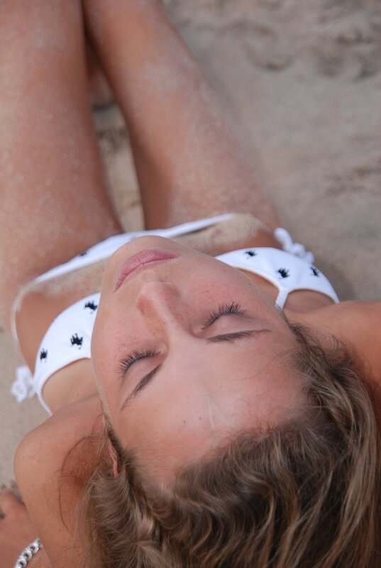 woman relaxing on beach
