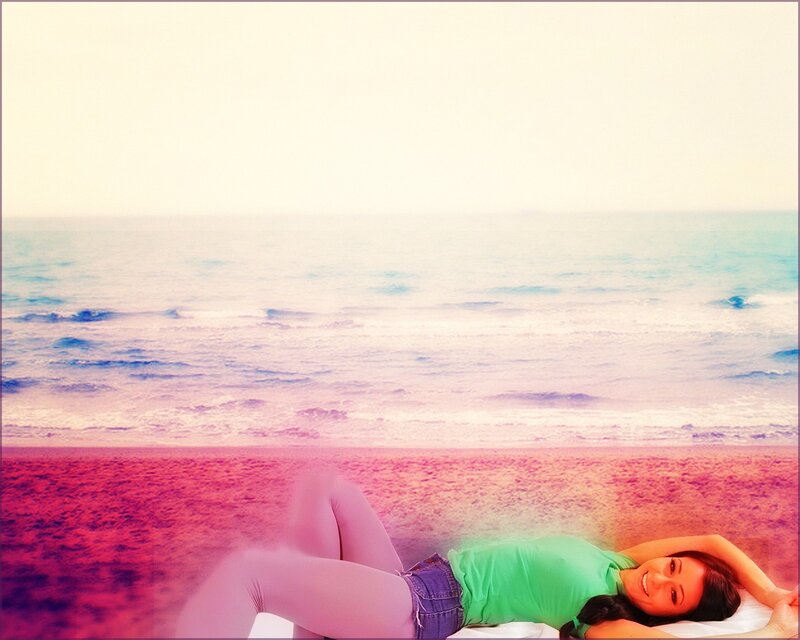 Woman relaxing on beach