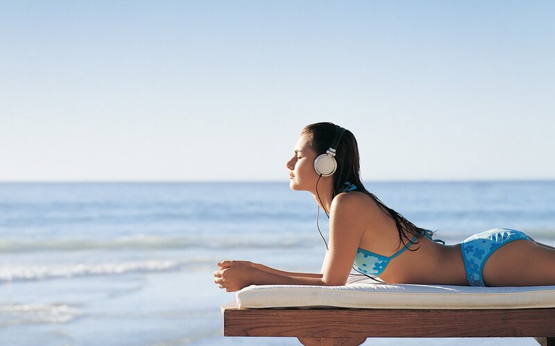 Woman relaxing on beach