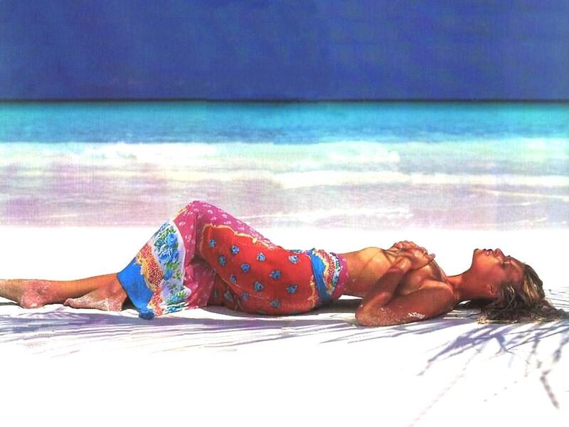 Woman relaxing on beach