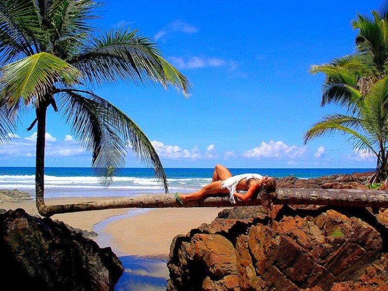 Woman relaxing on beach