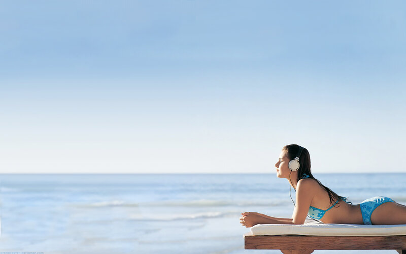 Woman relaxing on beach