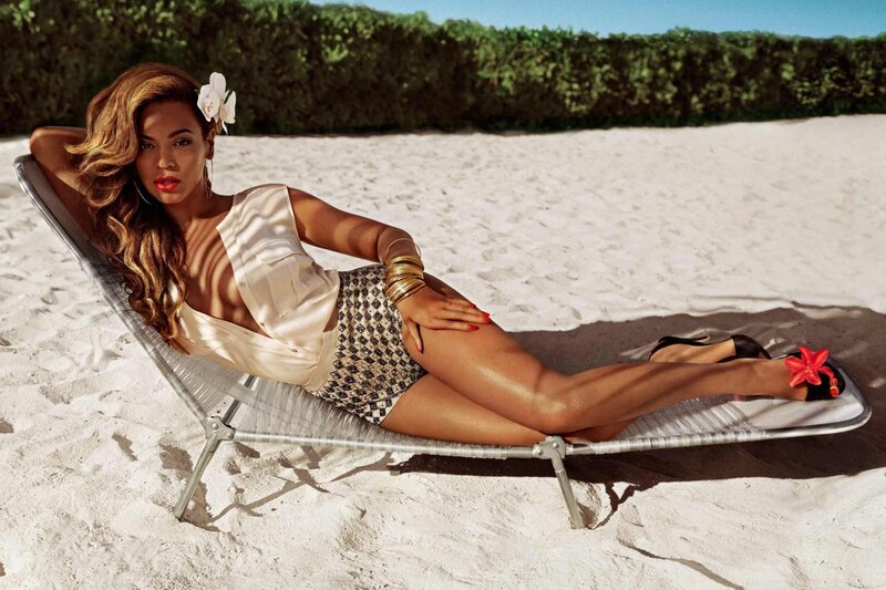 Woman relaxing on beach chair