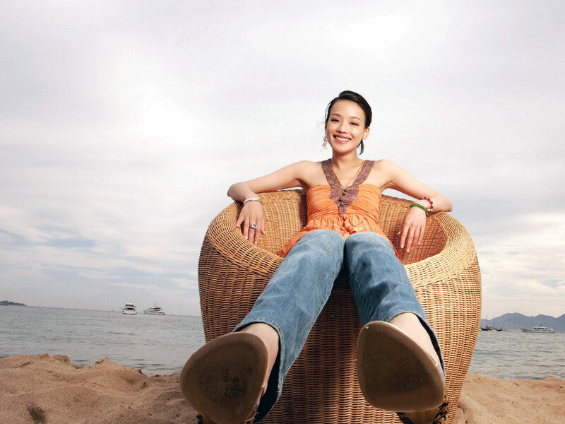 Woman relaxing on beach chair