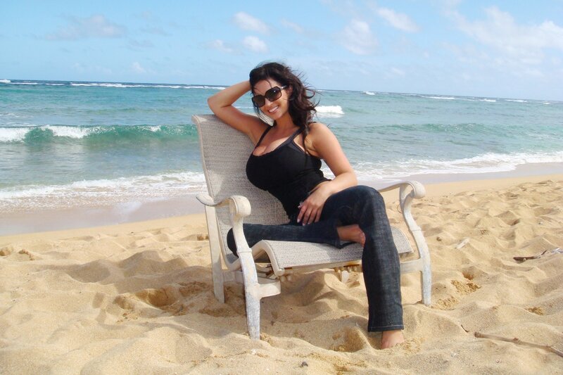 Woman relaxing on beach chair