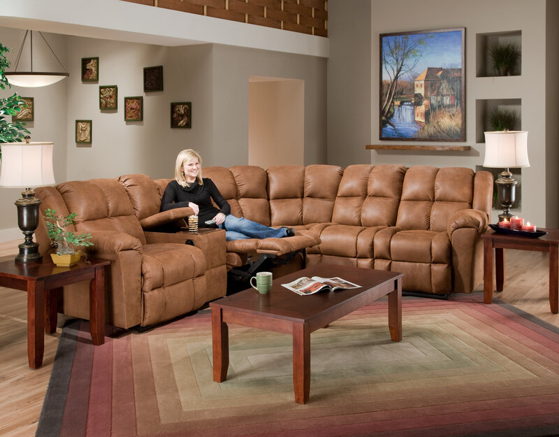 woman relaxing on brown sectional sofa