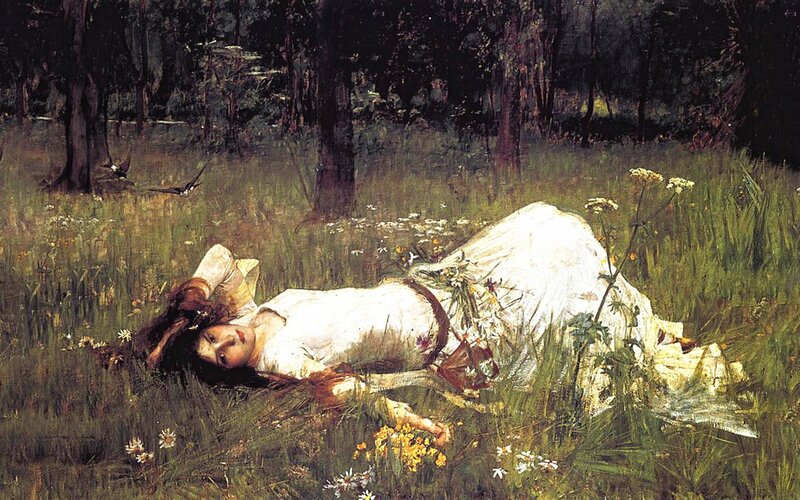 Woman resting in a meadow