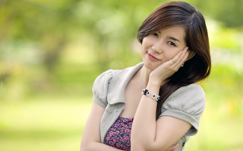 woman resting in a park