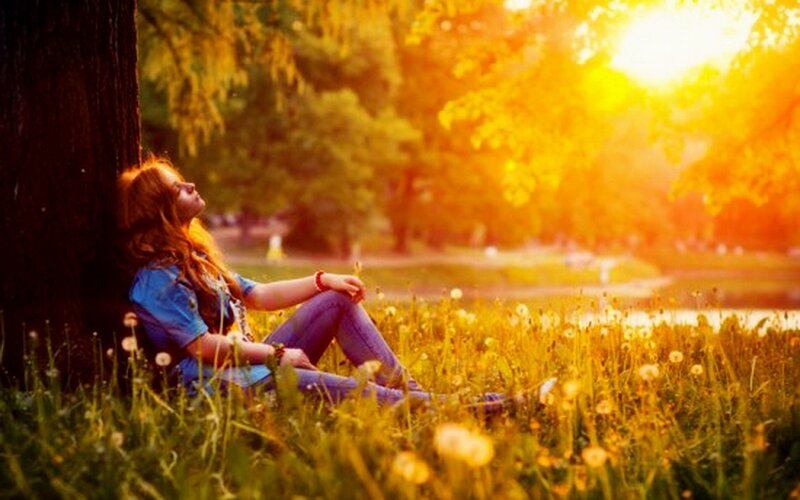 woman resting in a park