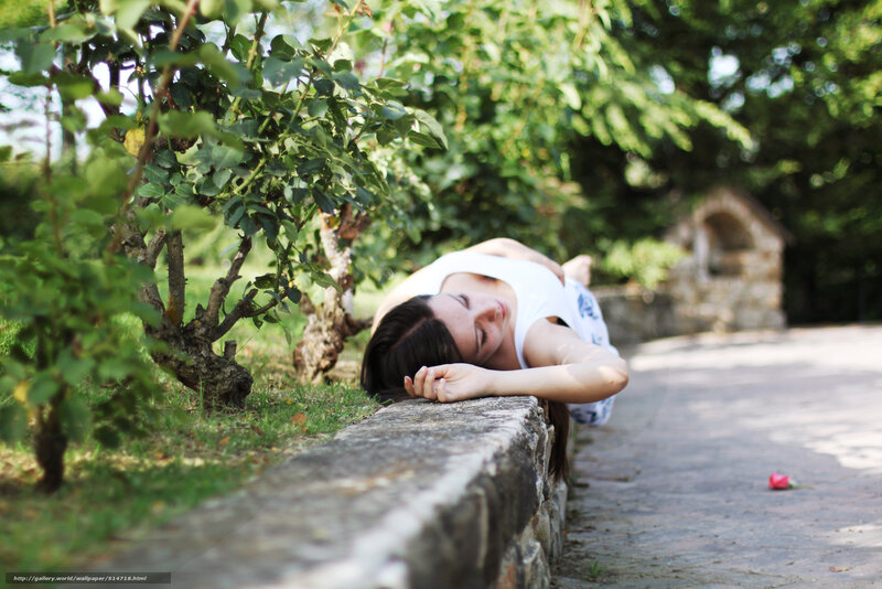 woman resting in garden