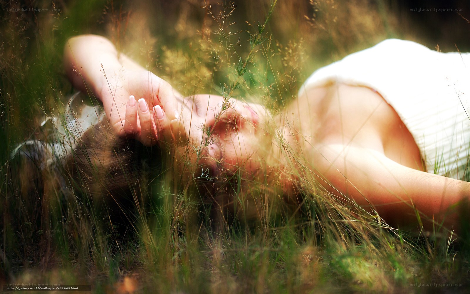 Woman resting in grass