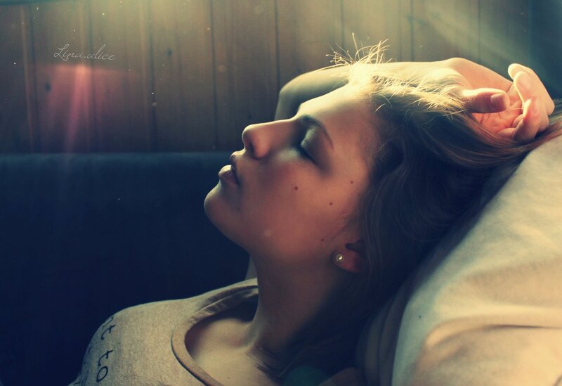 woman resting in sunlight