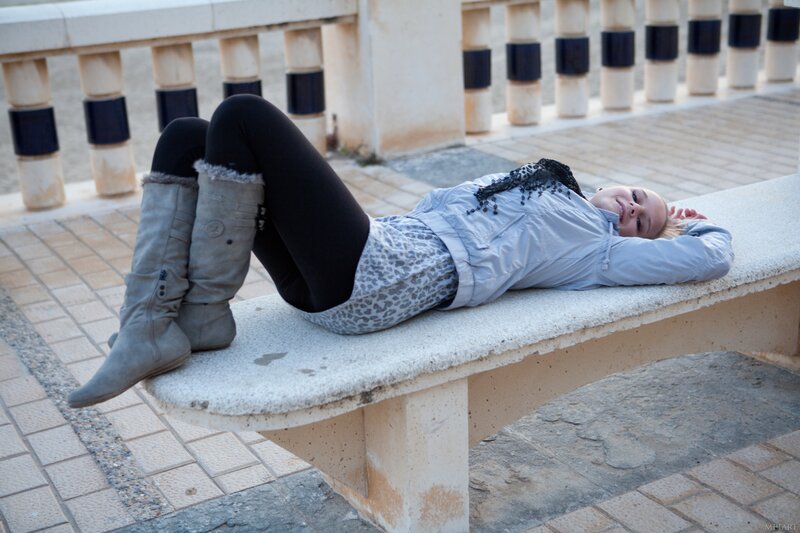 Woman resting on a bench