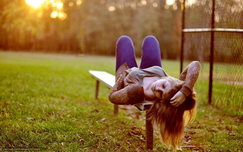 Woman resting on a bench