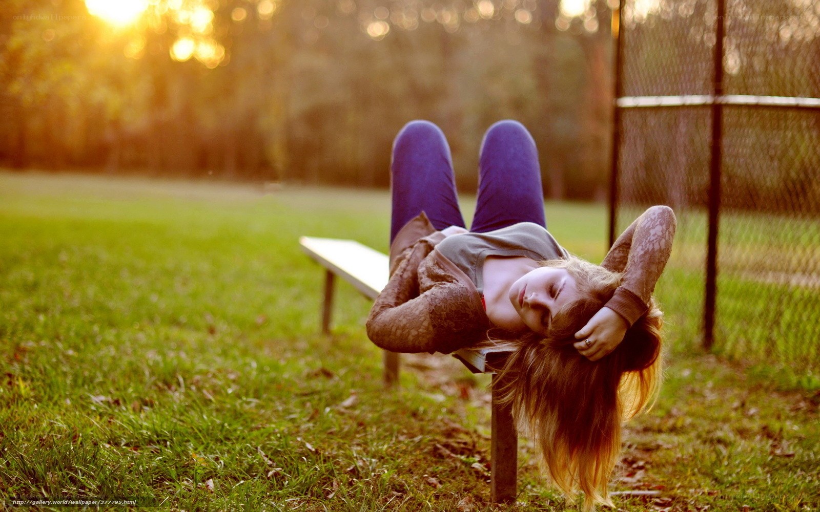 Woman resting on a bench