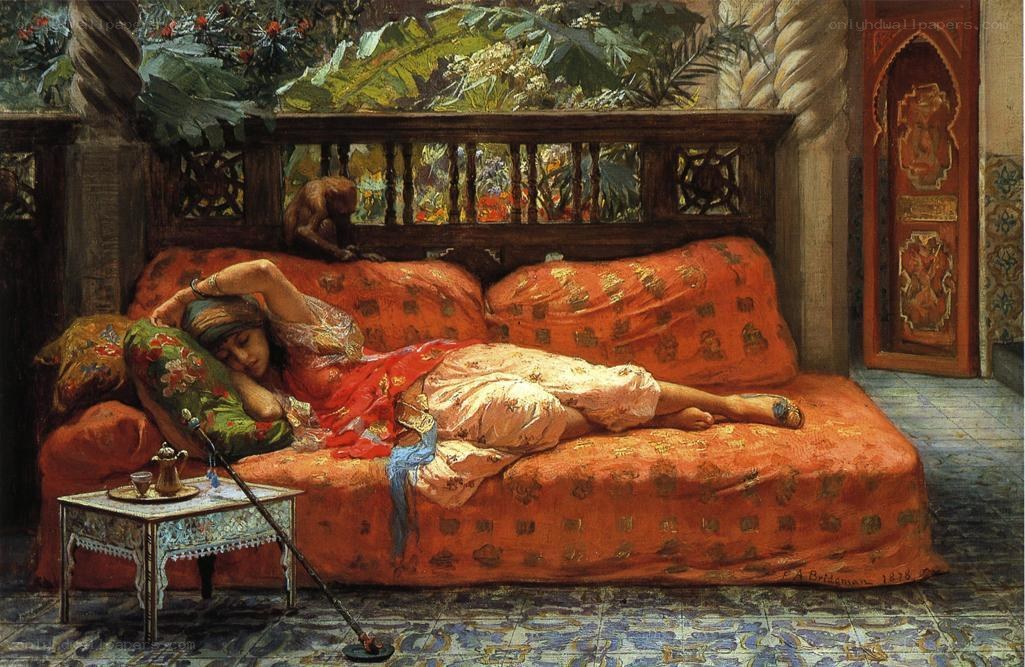 Woman resting on a sofa