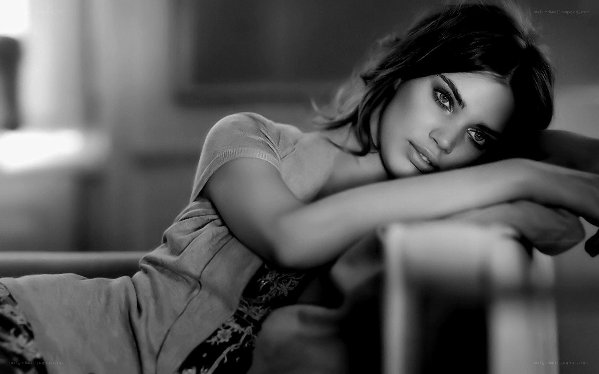 woman resting on arm