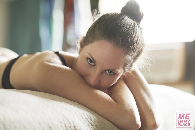woman resting on bed