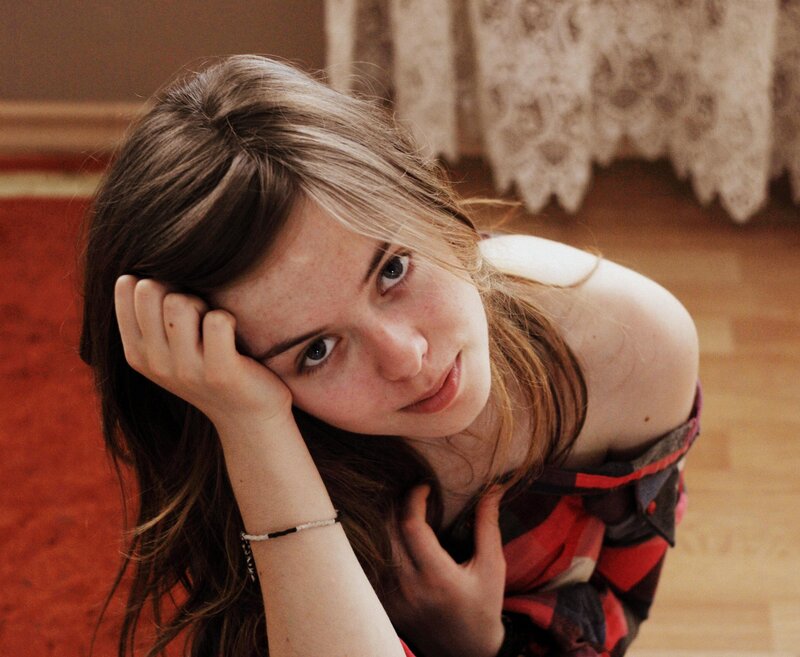 woman resting on floor