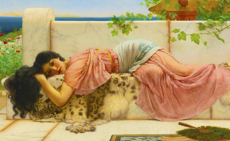 Woman Resting on Sofa — Pink