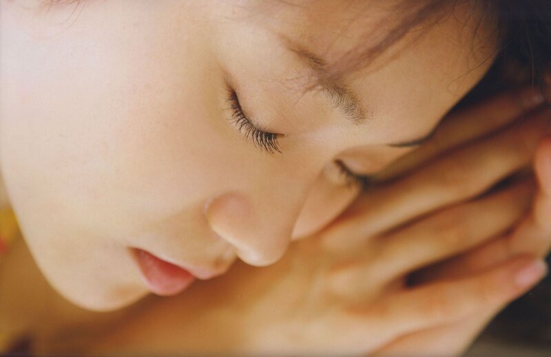 woman resting with eyes closed