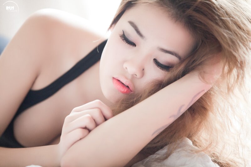 woman resting with eyes closed