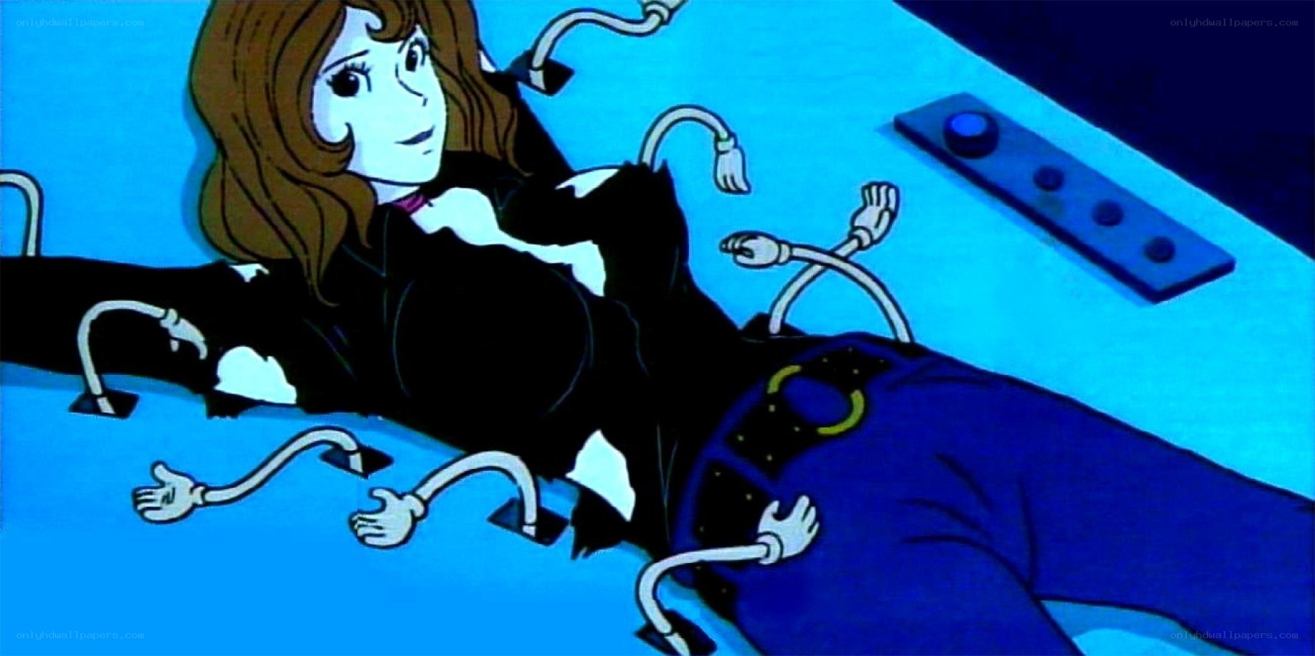 woman restrained in animation